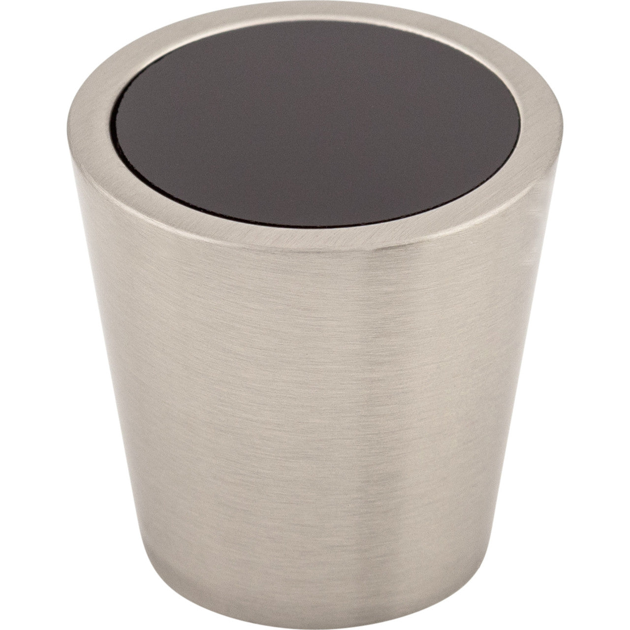 Top Knobs TK129BSN: 1-1/16" Crystal Tapered Cabinet Knob - Black Crystal/Brushed Satin Nickel