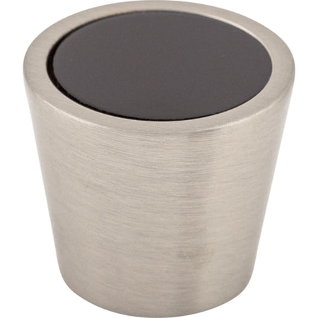 Top Knobs TK130BSN: 13/16" Crystal Tapered Cabinet Knob - Black Crystal/Brushed Satin Nickel