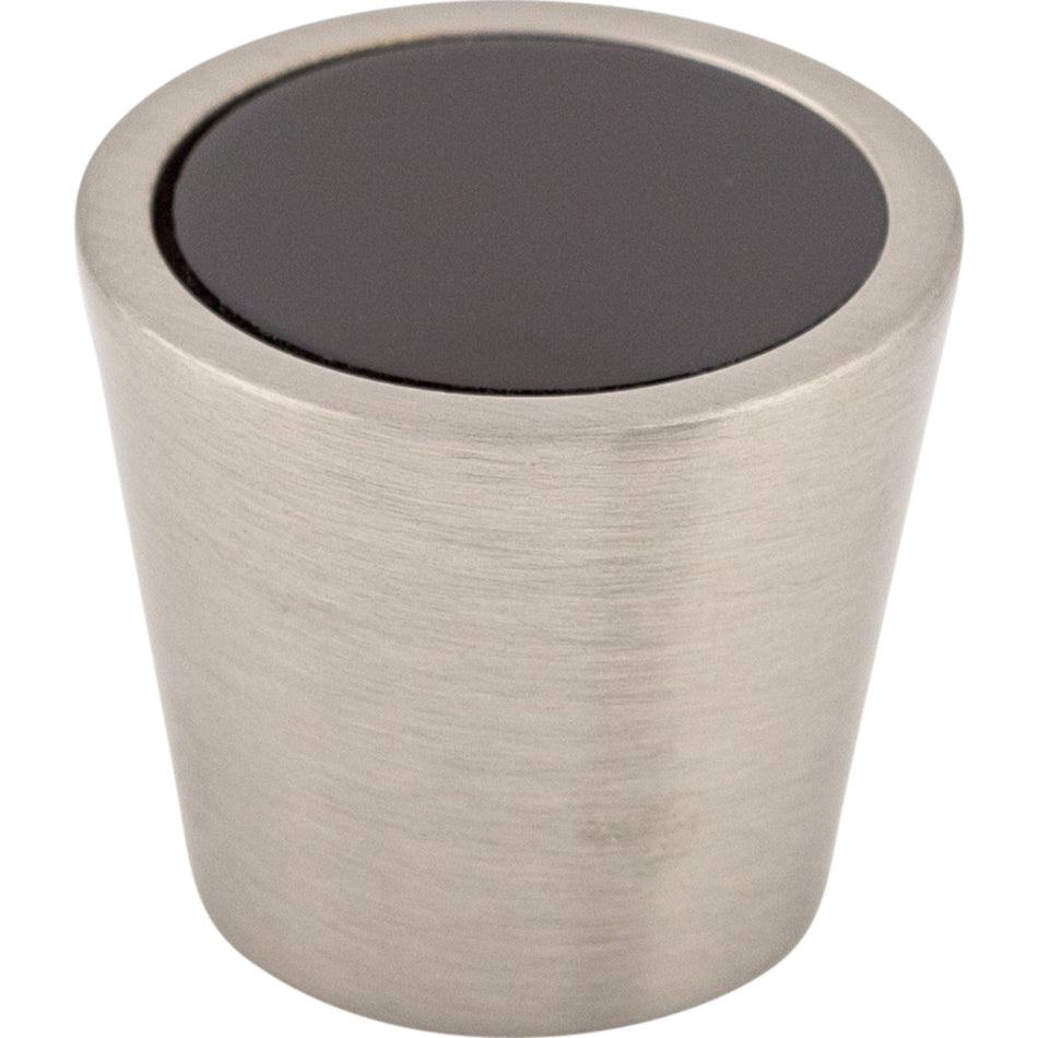 Top Knobs TK130BSN: 13/16" Crystal Tapered Cabinet Knob - Black Crystal/Brushed Satin Nickel
