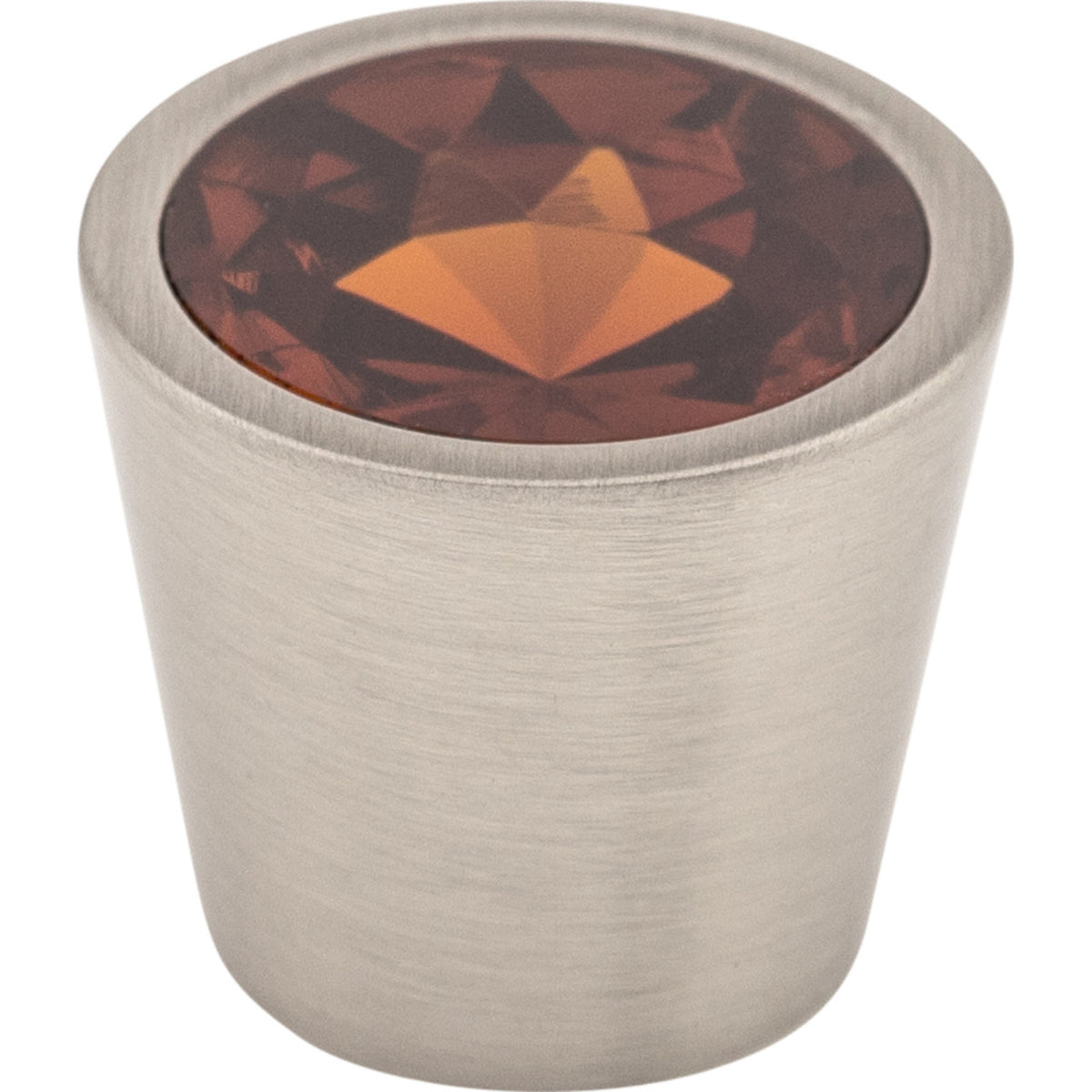 Top Knobs TK134BSN: 13/16" Crystal Tapered Cabinet Knob - Wine Crystal/Brushed Satin Nickel