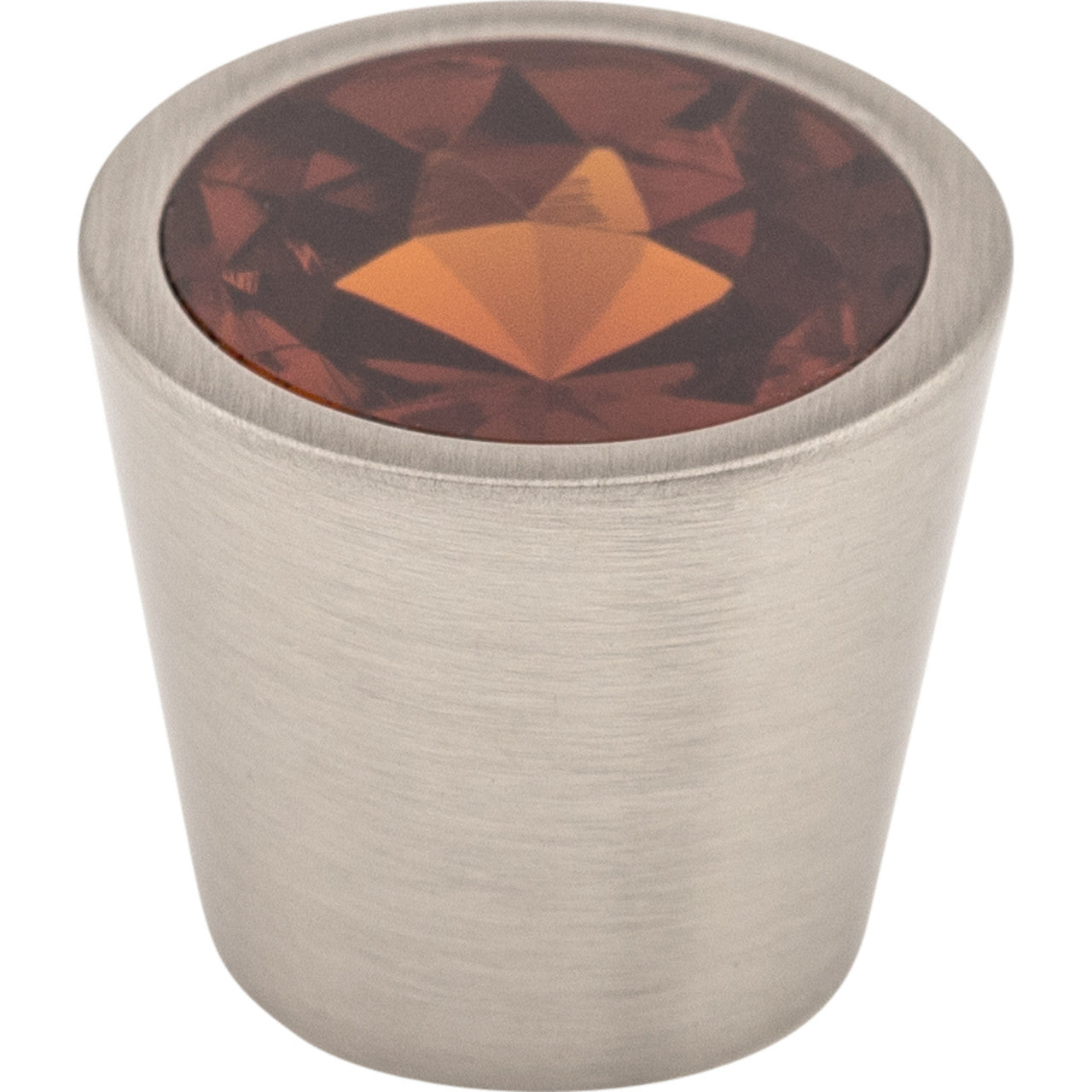 Top Knobs TK134BSN: 13/16" Crystal Tapered Cabinet Knob - Wine Crystal/Brushed Satin Nickel