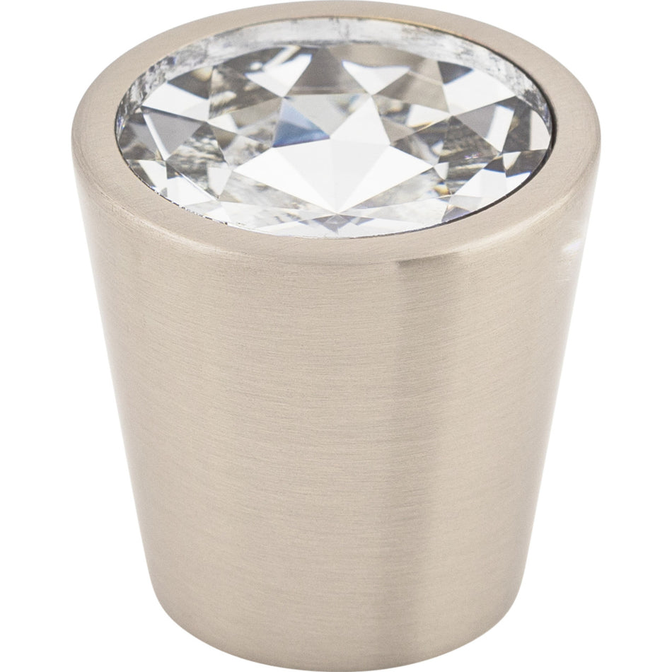 Top Knobs TK135BSN: 1-1/16" Crystal Melon Cabinet Knob - Clear Crystal/Brushed Satin Nickel