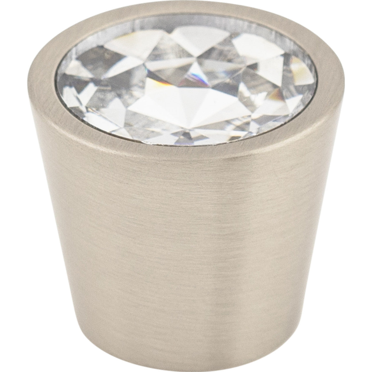 Top Knobs TK136BSN: 13/16" Crystal Melon Cabinet Knob - Clear Crystal/Brushed Satin Nickel