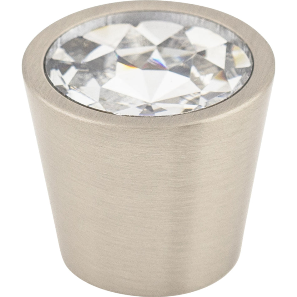 Top Knobs TK136BSN: 13/16" Crystal Melon Cabinet Knob - Clear Crystal/Brushed Satin Nickel