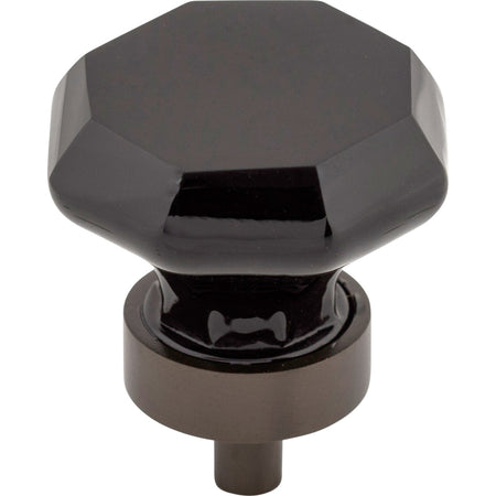 Top Knobs TK137ORB: 1-3/8" Crystal Octagon Cabinet Knob - Black Crystal/Oil Rubbed Bronze