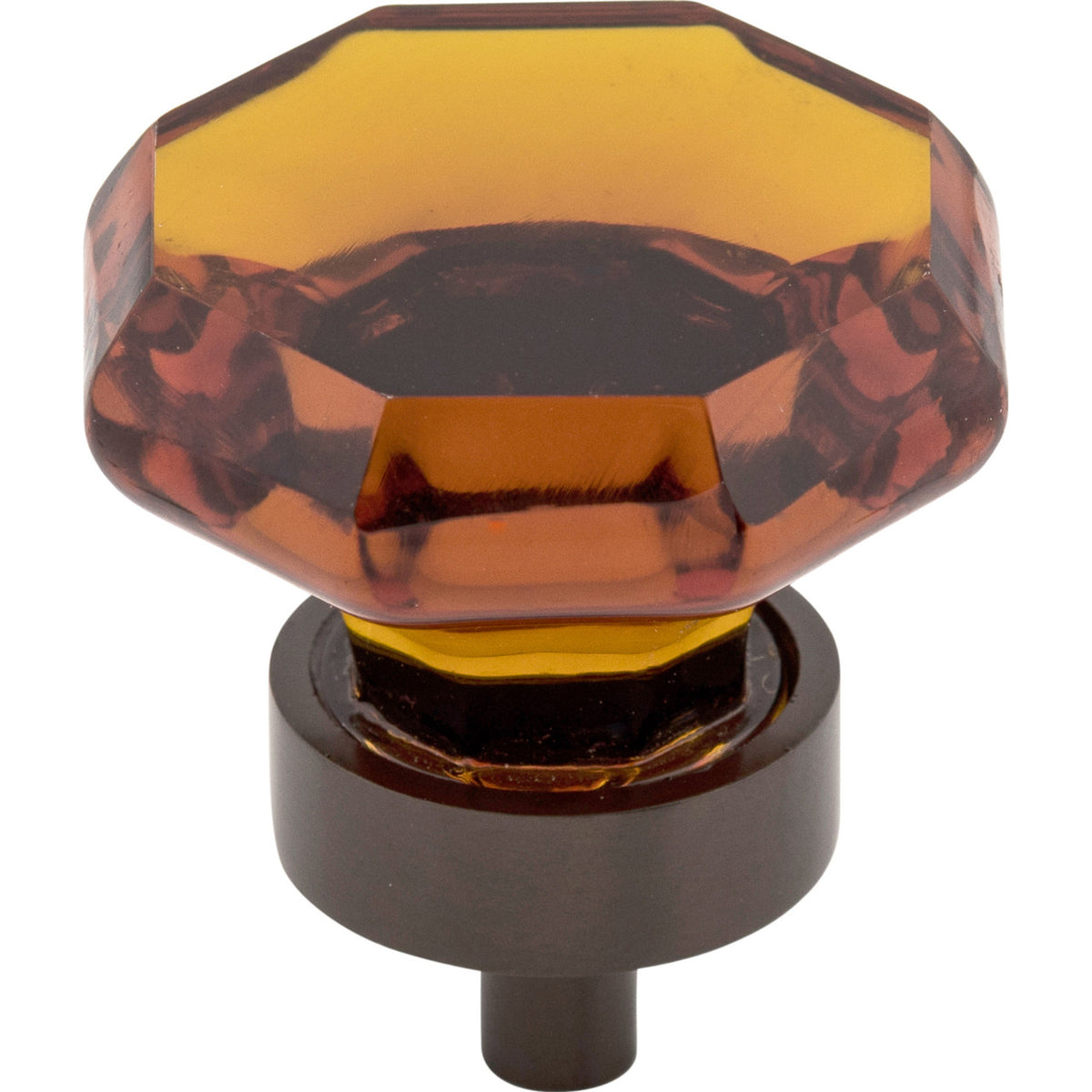 Top Knobs TK138ORB: 1-3/8" Crystal Round Cabinet Knob - Wine Crystal/Oil Rubbed Bronze
