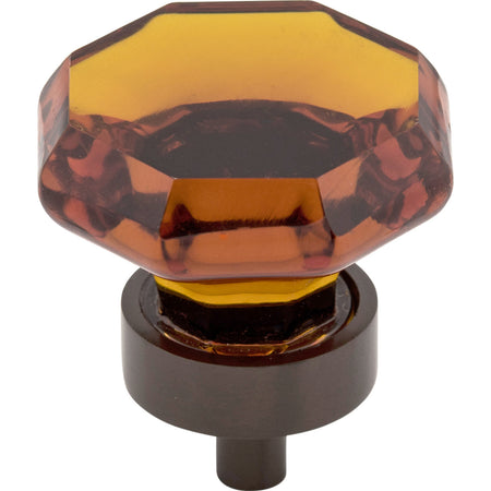 Top Knobs TK138ORB: 1-3/8" Crystal Round Cabinet Knob - Wine Crystal/Oil Rubbed Bronze