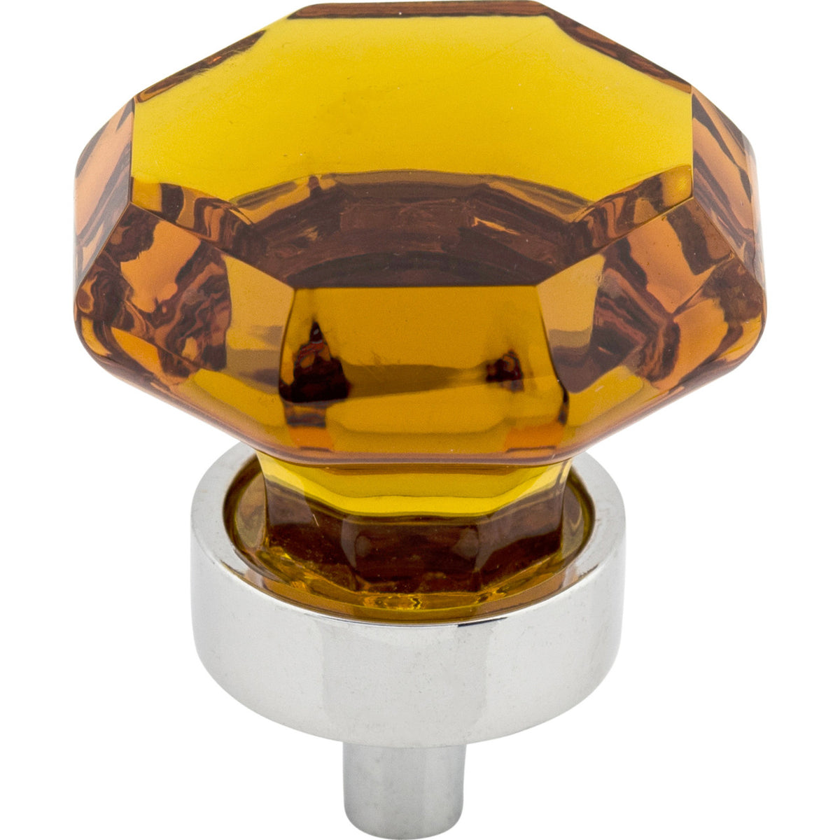 Top Knobs TK138PC: 1-3/8" Crystal Round Cabinet Knob - Wine Crystal/Polished Chrome