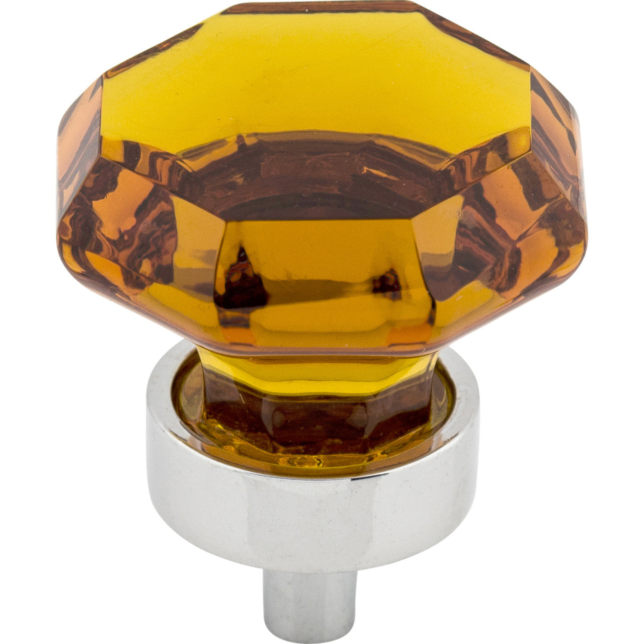Top Knobs TK138PC: 1-3/8" Crystal Round Cabinet Knob - Wine Crystal/Polished Chrome