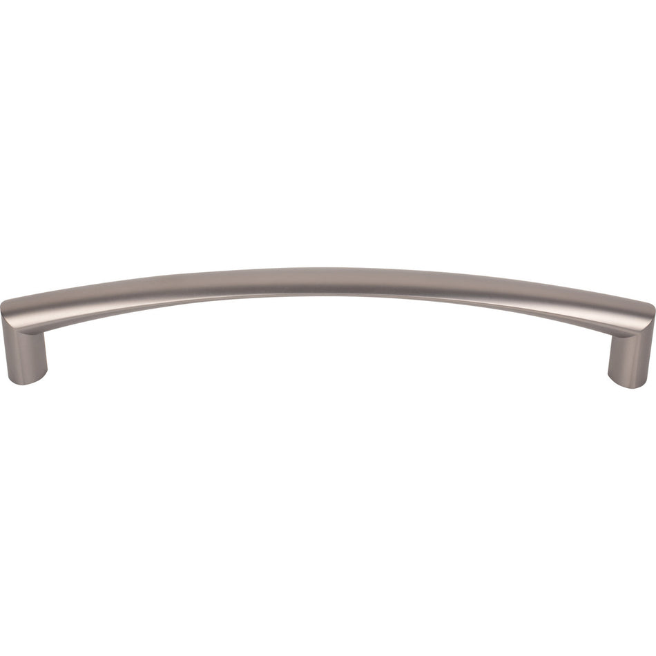 Top Knobs TK141AG: 12" cc Griggs Curved Bar Appliance Pull - Ash Gray