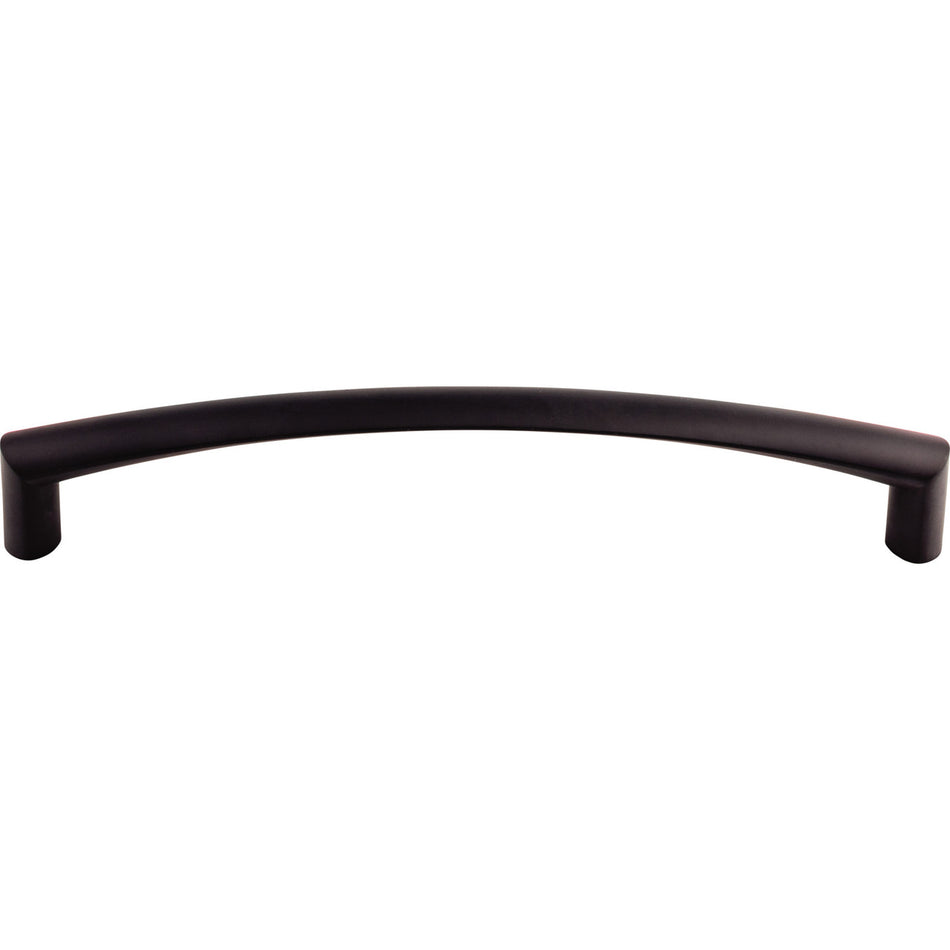 Top Knobs TK141BLK: 12" cc Griggs Curved Bar Appliance Pull - Flat Black