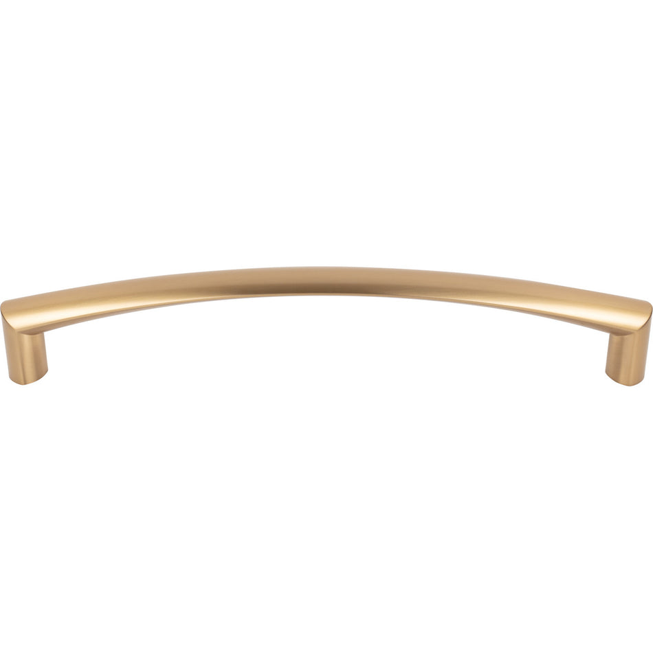 Top Knobs TK141HB: 12" cc Griggs Curved Bar Appliance Pull - Honey Bronze