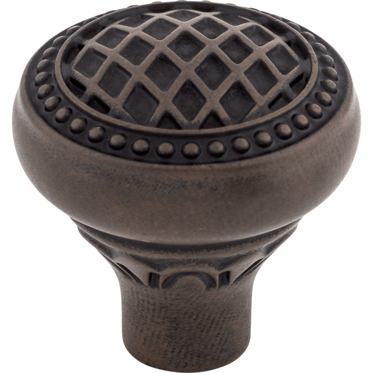 Top Knobs TK173PAR: 1-5/16" Trevi Round Cabinet Knob - Patina Rouge