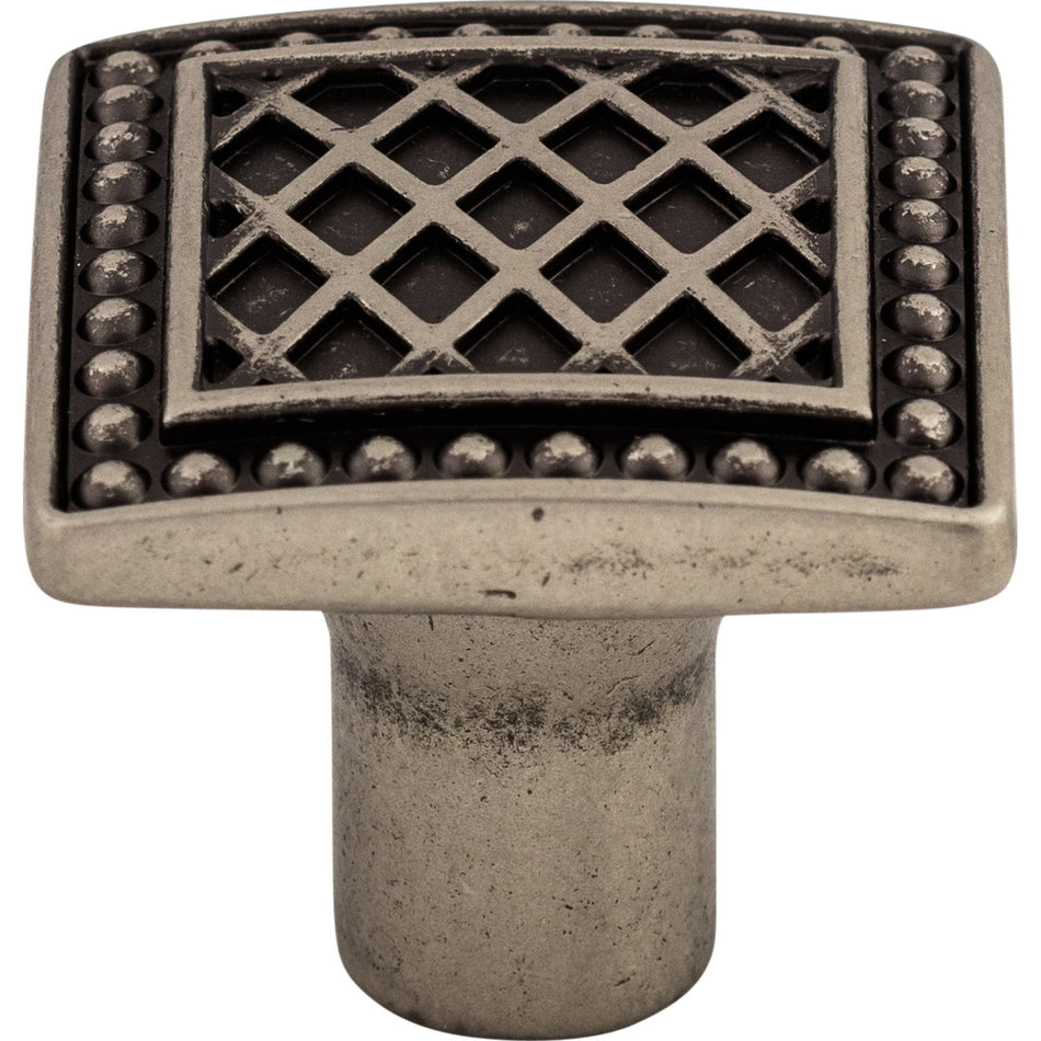Top Knobs TK174PTA: 1-1/4" Trevi Square Cabinet Knob - Pewter Antique