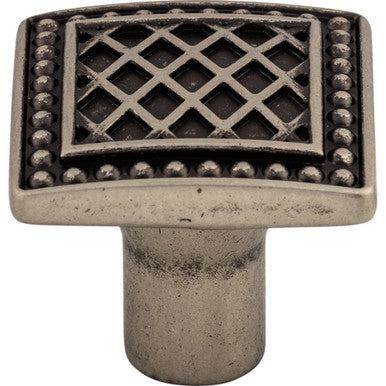Top Knobs TK174PTA: 1-1/4" Trevi Square Cabinet Knob - Pewter Antique