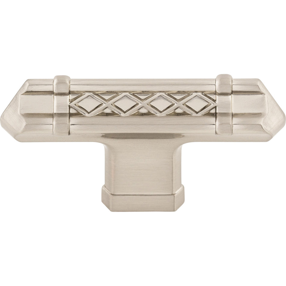 Top Knobs TK204BSN: 2-5/8" Tower Bridge T-Bar Cabinet Knob - Brushed Satin Nickel
