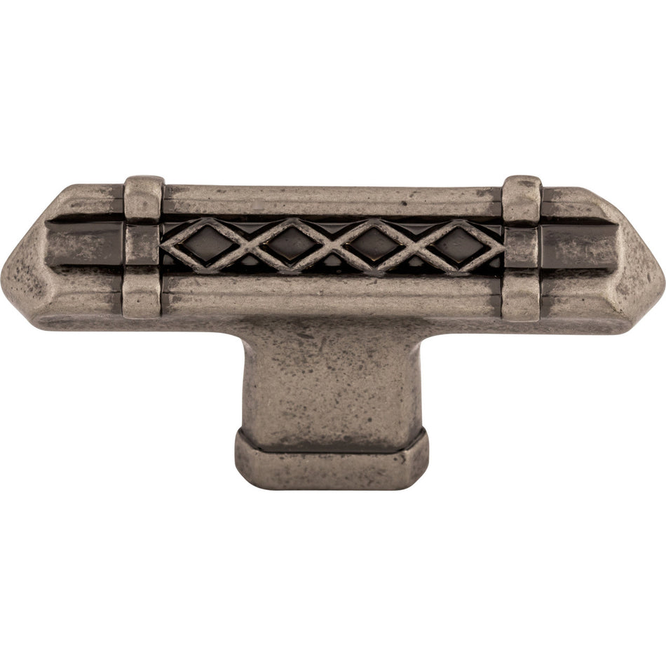 Top Knobs TK204PTA: 2-5/8" Tower Bridge T-Bar Cabinet Knob - Pewter Antique