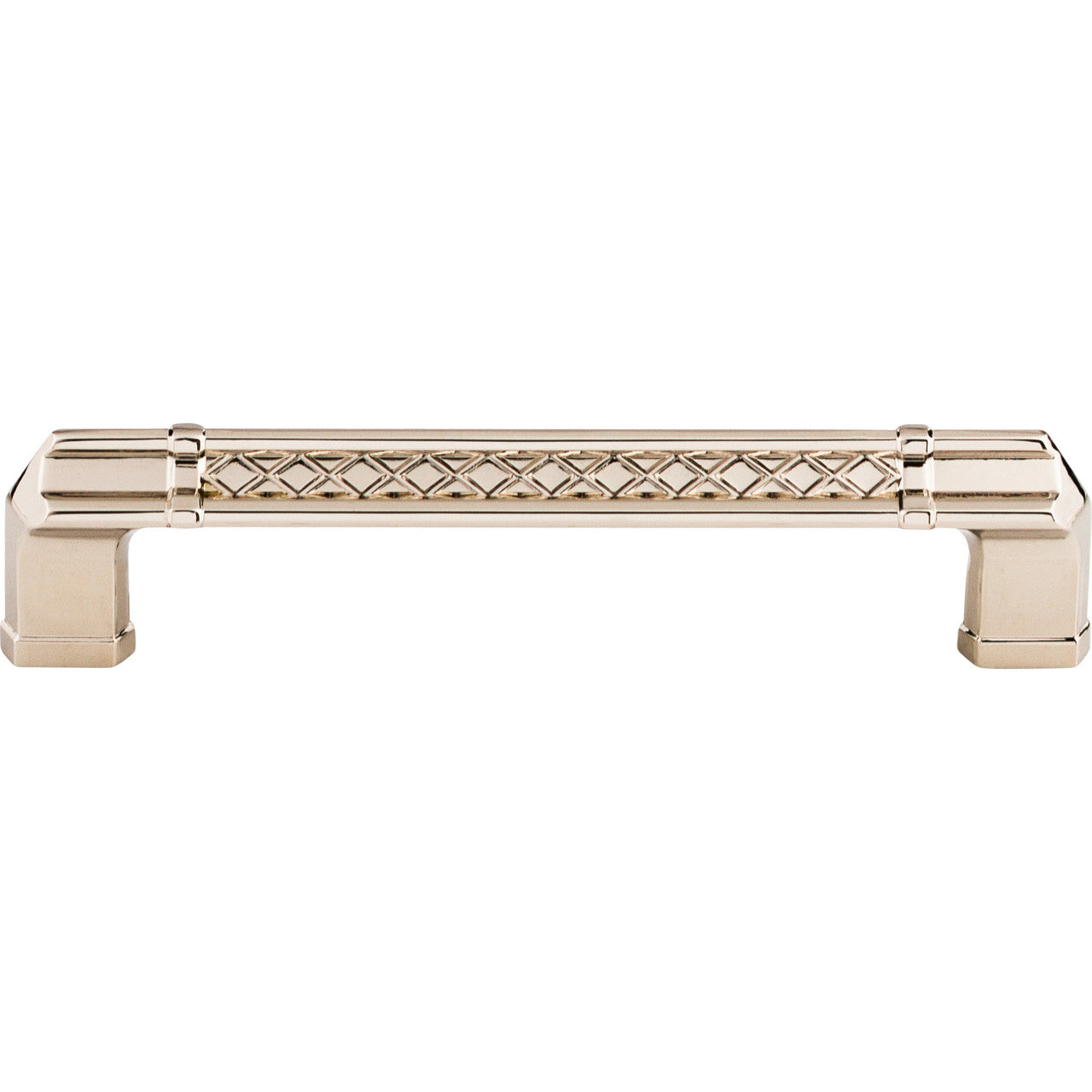 Top Knobs TK206PN: 5" cc Tower Bridge Flat Bar Cabinet Pull - Polished Nickel