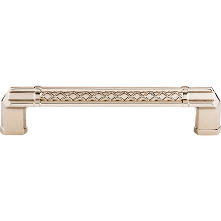 Top Knobs TK206PN: 5" cc Tower Bridge Flat Bar Cabinet Pull - Polished Nickel