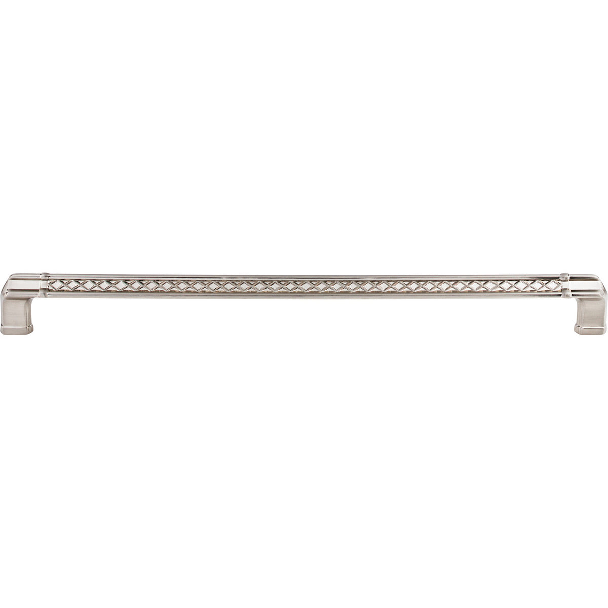Top Knobs TK207BSN: 12" cc Tower Bridge Flat Bar Cabinet Pull - Brushed Satin Nickel