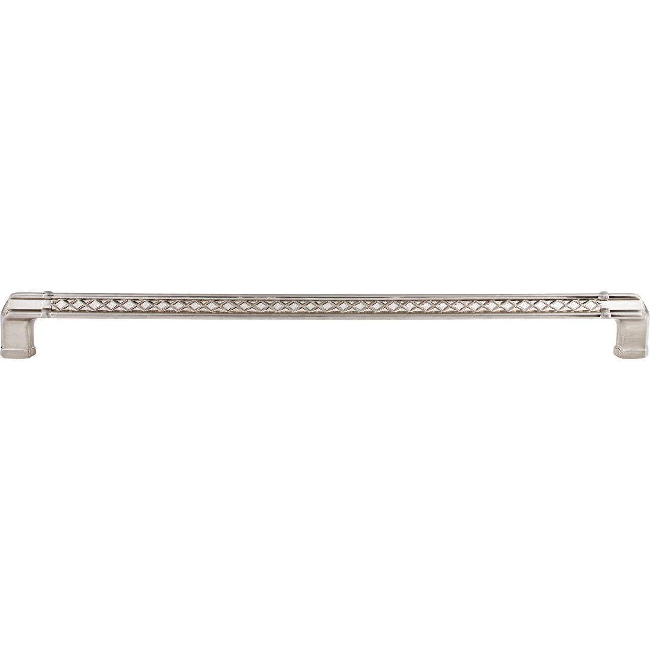 Top Knobs TK207BSN: 12" cc Tower Bridge Flat Bar Cabinet Pull - Brushed Satin Nickel
