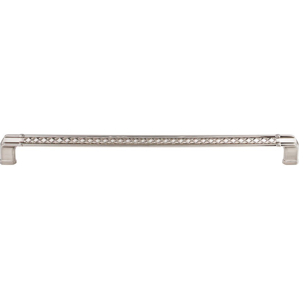Top Knobs TK207BSN: 12" cc Tower Bridge Flat Bar Cabinet Pull - Brushed Satin Nickel