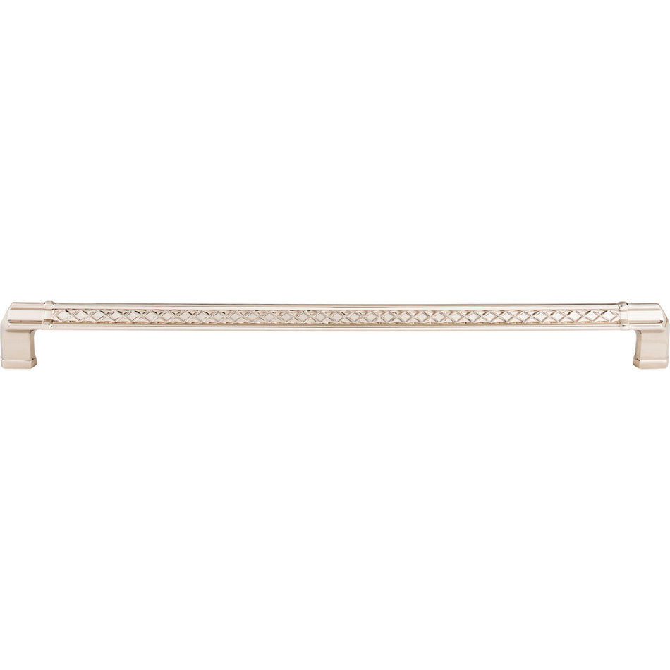 Top Knobs TK207PN: 12" cc Tower Bridge Flat Bar Cabinet Pull - Polished Nickel