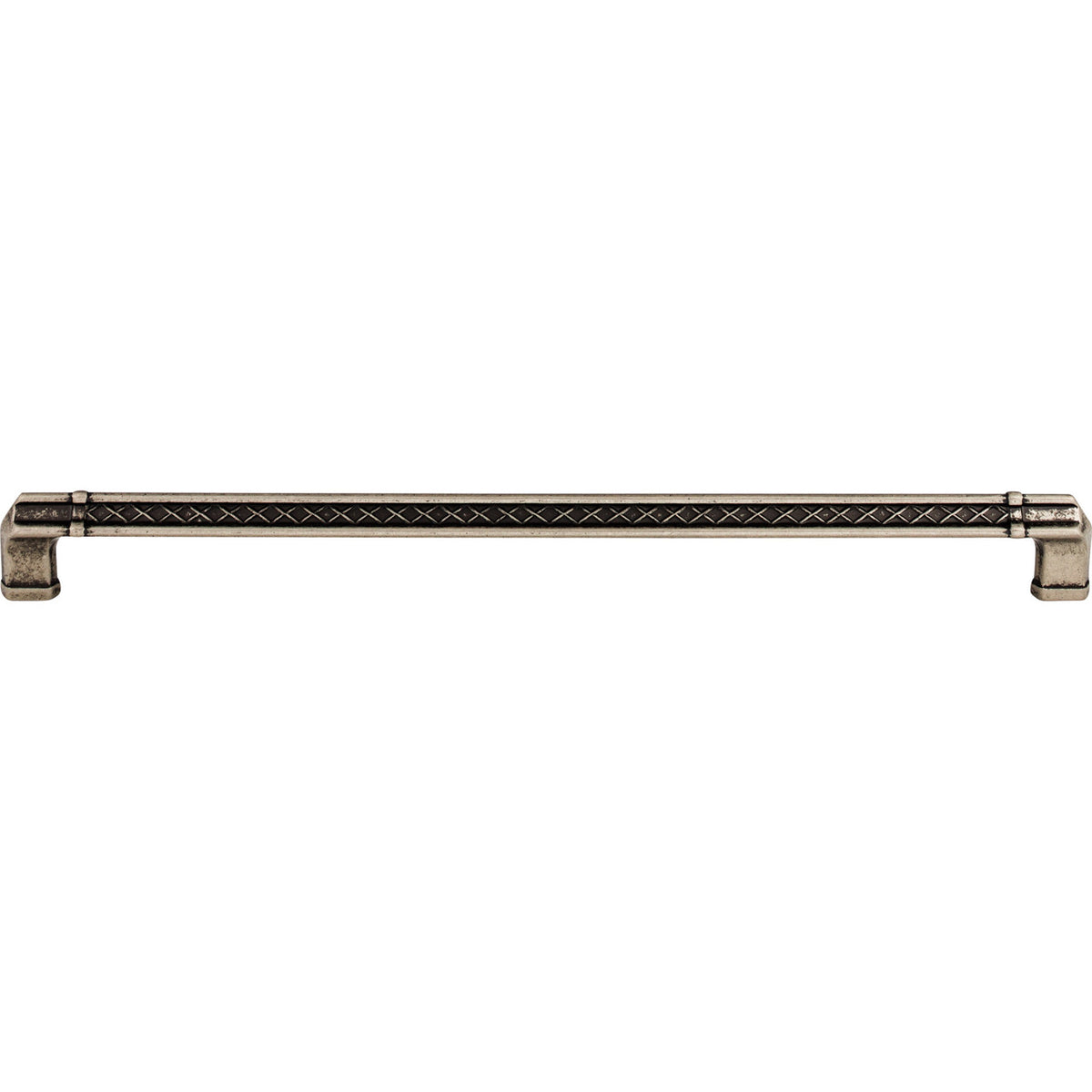Top Knobs TK207PTA: 12" cc Tower Bridge Flat Bar Cabinet Pull - Pewter Antique