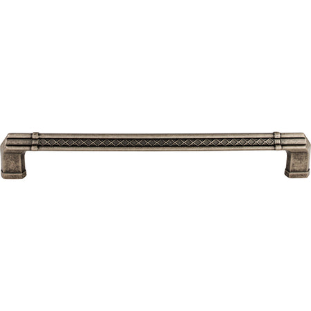 Top Knobs TK208PTA: 12" cc Tower Bridge Flat Bar Appliance Pull - Pewter Antique