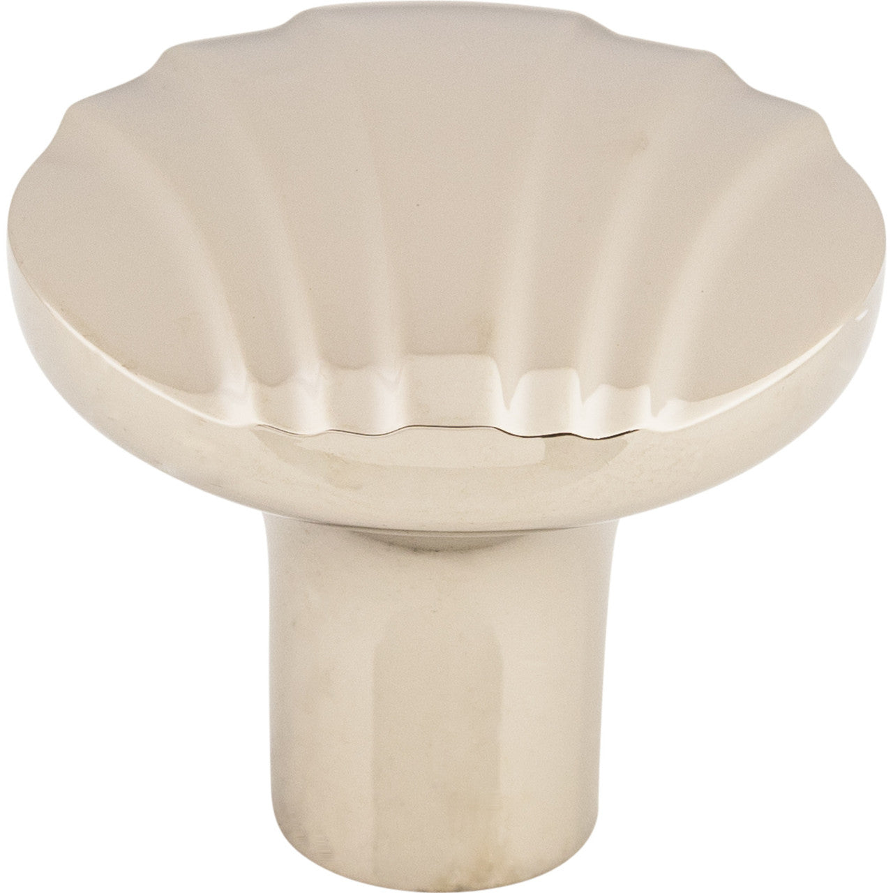 Top Knobs TK221PN: 1-1/4" Victoria Falls Round Cabinet Knob - Polished Nickel