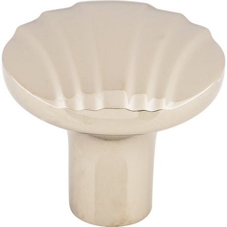 Top Knobs TK221PN: 1-1/4" Victoria Falls Round Cabinet Knob - Polished Nickel