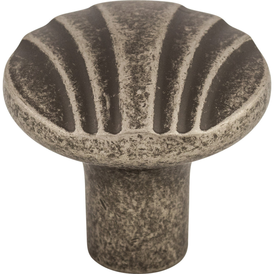 Top Knobs TK221PTA: 1-1/4" Victoria Falls Round Cabinet Knob - Pewter Antique