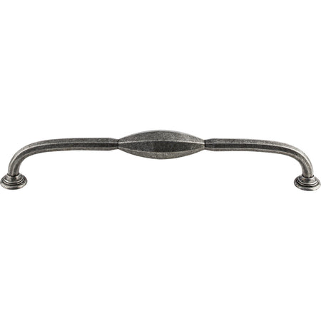 Top Knobs TK233BI: 8-13/16" cc Chareau D-Handle Cabinet Pull - Black Iron