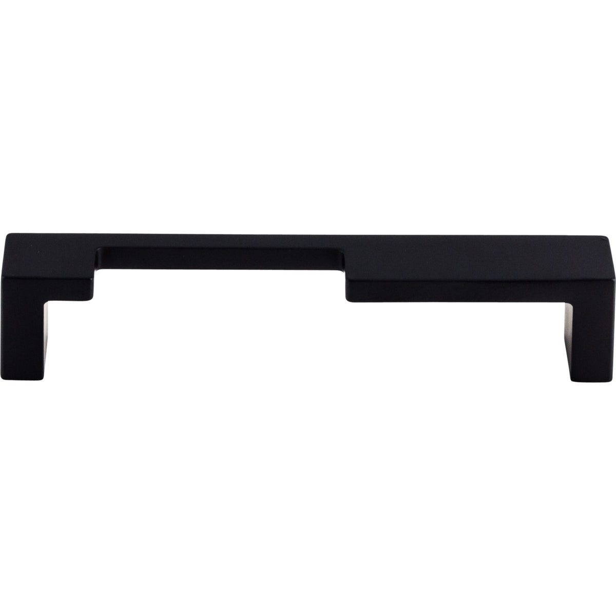 Top Knobs TK256BLK: 5" cc Modern Metro Notch Flat Bar Cabinet Pull - Flat Black