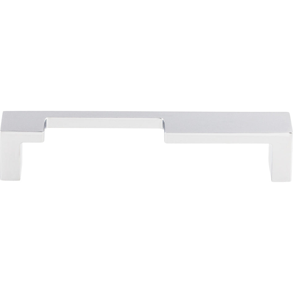 Top Knobs TK256PC: 5" cc Modern Metro Notch Flat Bar Cabinet Pull - Polished Chrome