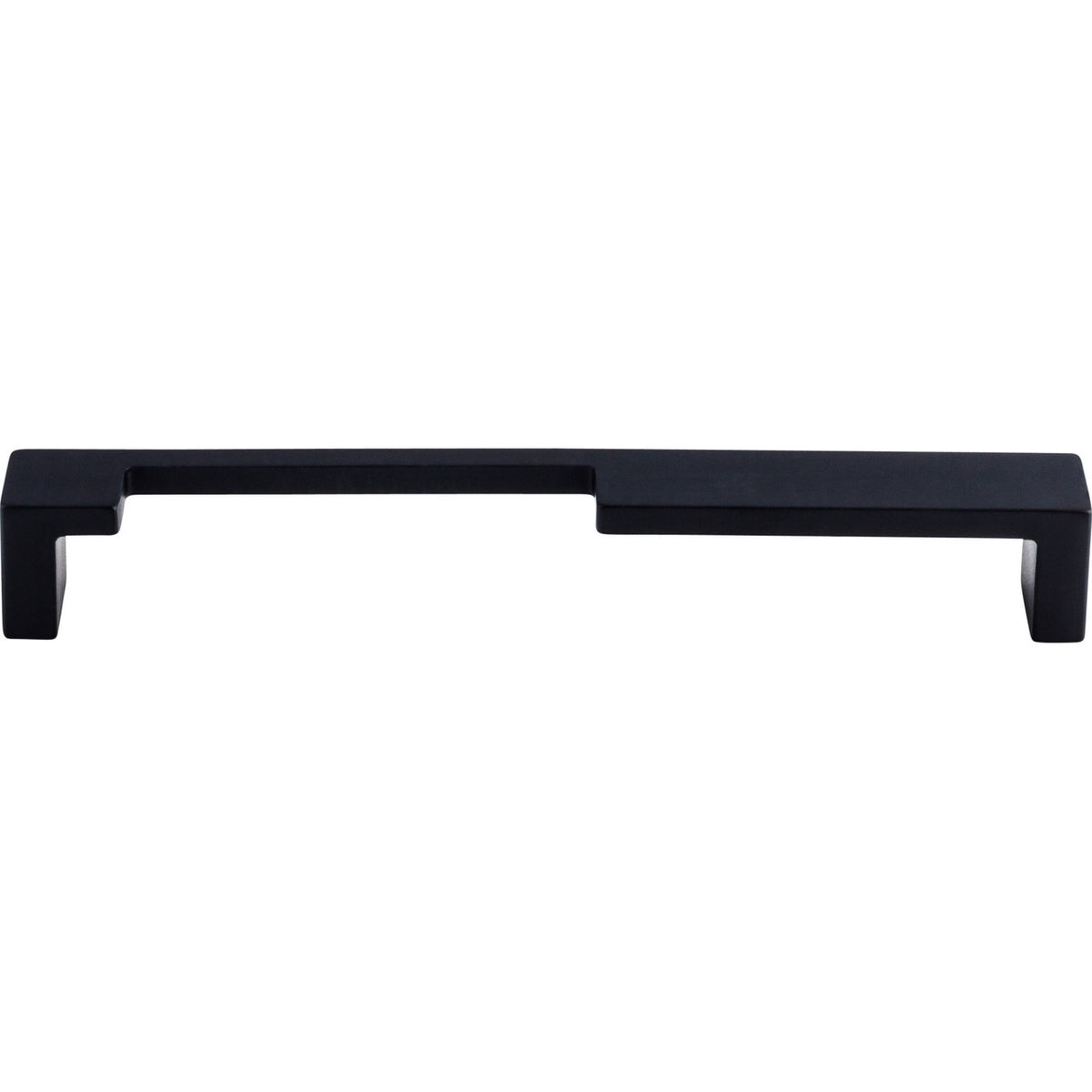 Top Knobs TK257BLK: 7" cc Modern Metro Notch Flat Bar Cabinet Pull - Flat Black