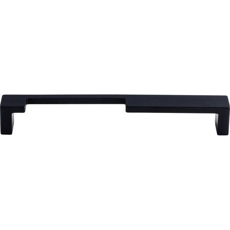 Top Knobs TK257BLK: 7" cc Modern Metro Notch Flat Bar Cabinet Pull - Flat Black