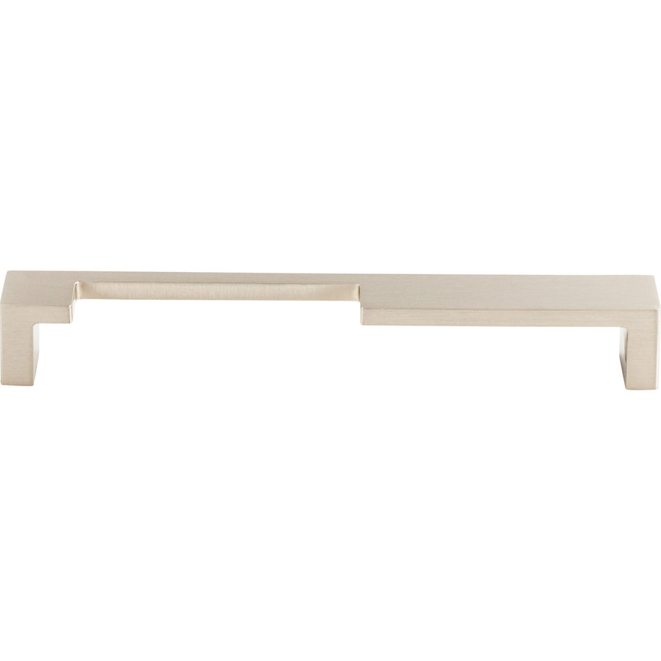 Top Knobs TK257BSN: 7" cc Modern Metro Notch Flat Bar Cabinet Pull - Brushed Satin Nickel