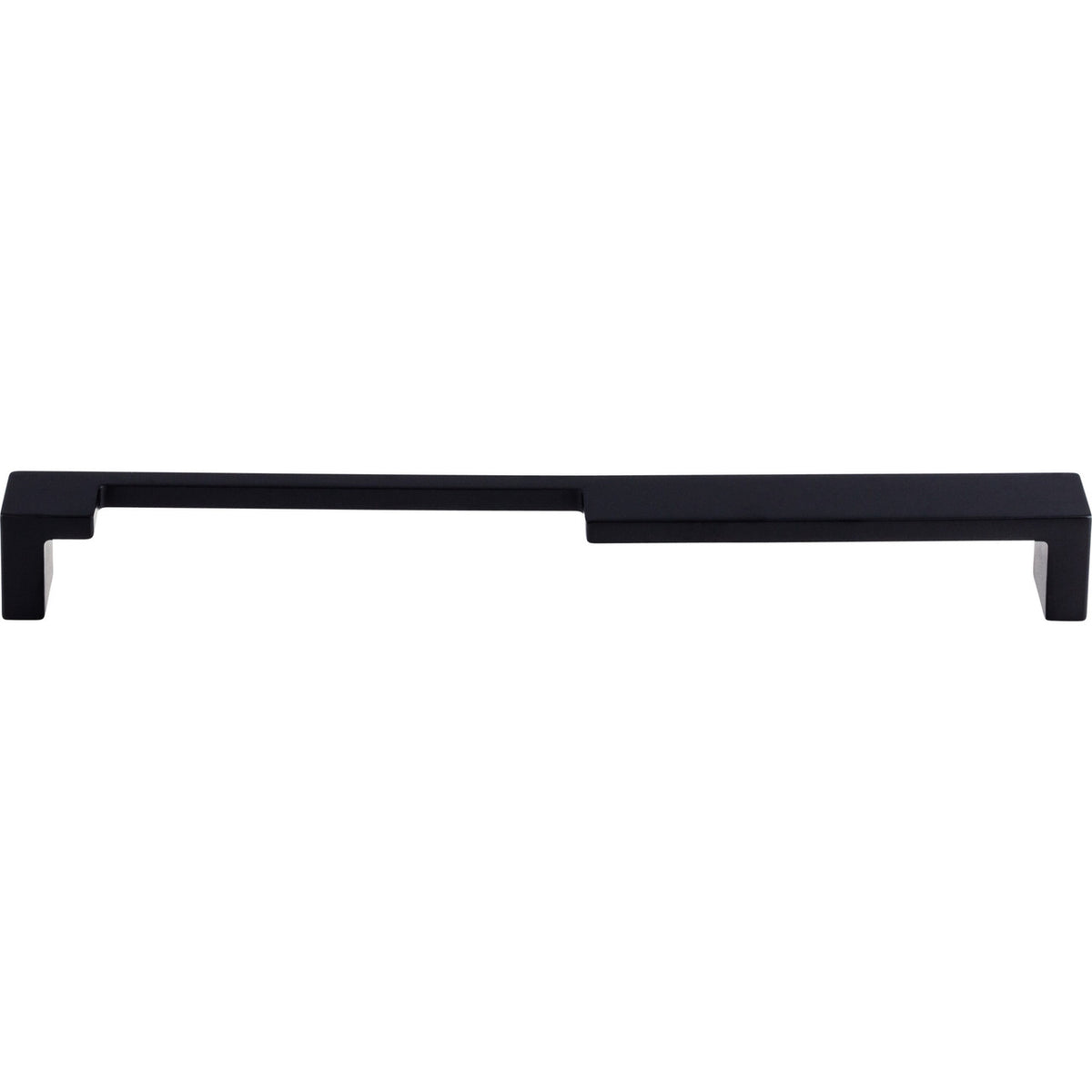 Top Knobs TK258BLK: 9" cc Modern Metro Notch Flat Bar Cabinet Pull - Flat Black