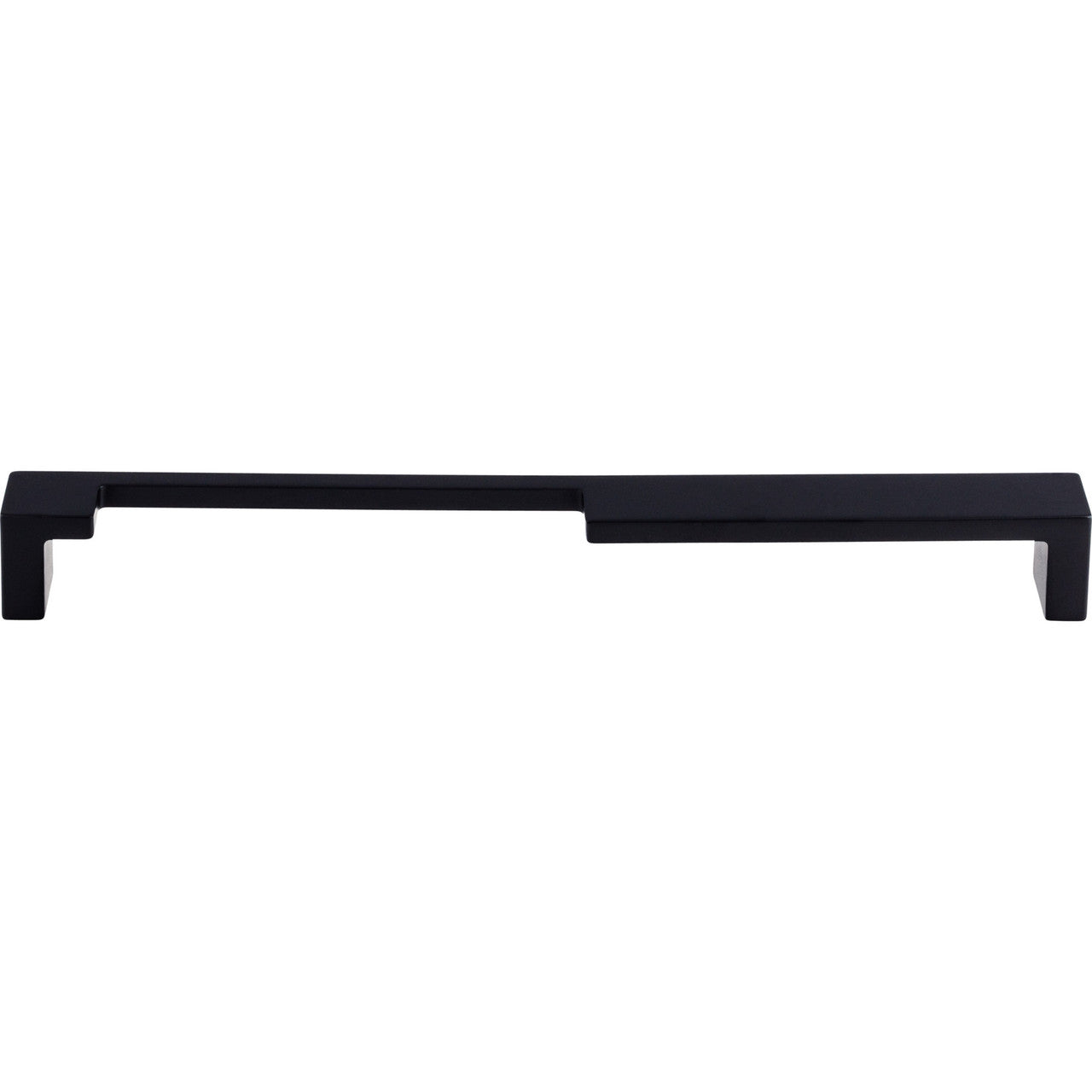 Top Knobs TK258BLK: 9" cc Modern Metro Notch Flat Bar Cabinet Pull - Flat Black