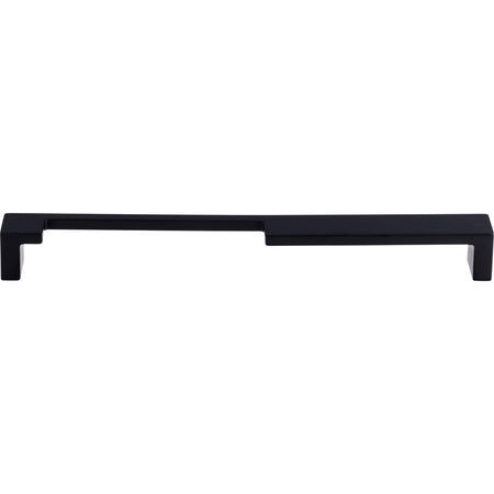 Top Knobs TK258BLK: 9" cc Modern Metro Notch Flat Bar Cabinet Pull - Flat Black