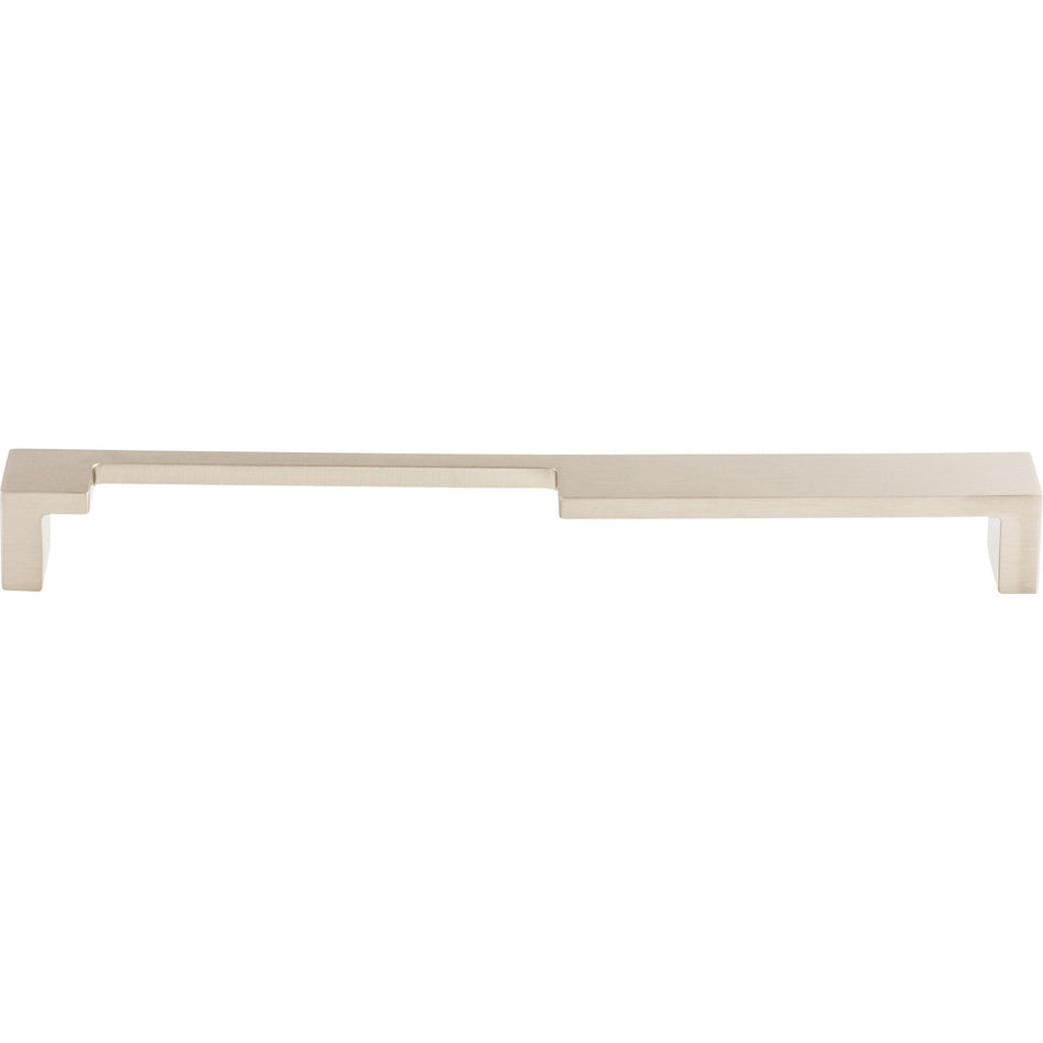 Top Knobs TK258BSN: 9" cc Modern Metro Notch Flat Bar Cabinet Pull - Brushed Satin Nickel