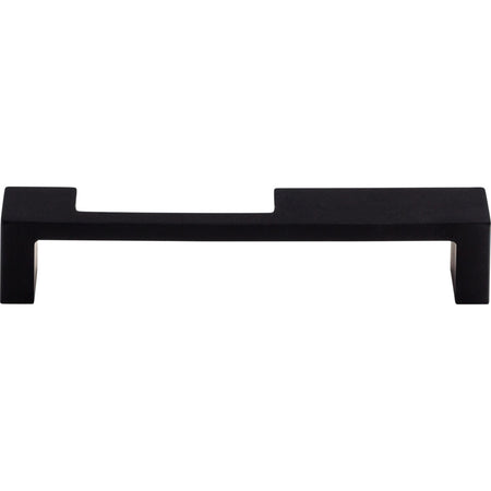 Top Knobs TK259BLK: 5" cc Modern Metro Notch Flat Bar Cabinet Pull - Flat Black