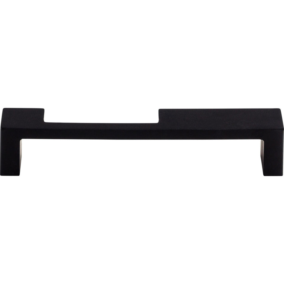 Top Knobs TK259BLK: 5" cc Modern Metro Notch Flat Bar Cabinet Pull - Flat Black