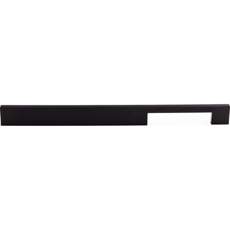 Top Knobs TK25BLK: 12" cc Sanctuary Linear Euro Bar Cabinet Pull - Flat Black