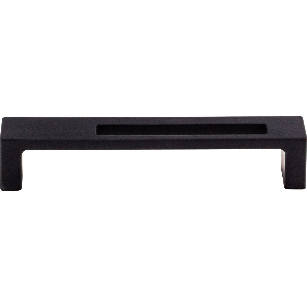 Top Knobs TK266BLK: 5" cc Modern Metro Slot Flat Bar Cabinet Pull - Flat Black