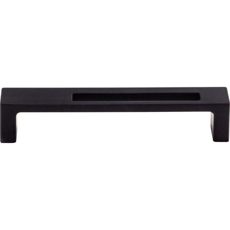 Top Knobs TK266BLK: 5" cc Modern Metro Slot Flat Bar Cabinet Pull - Flat Black