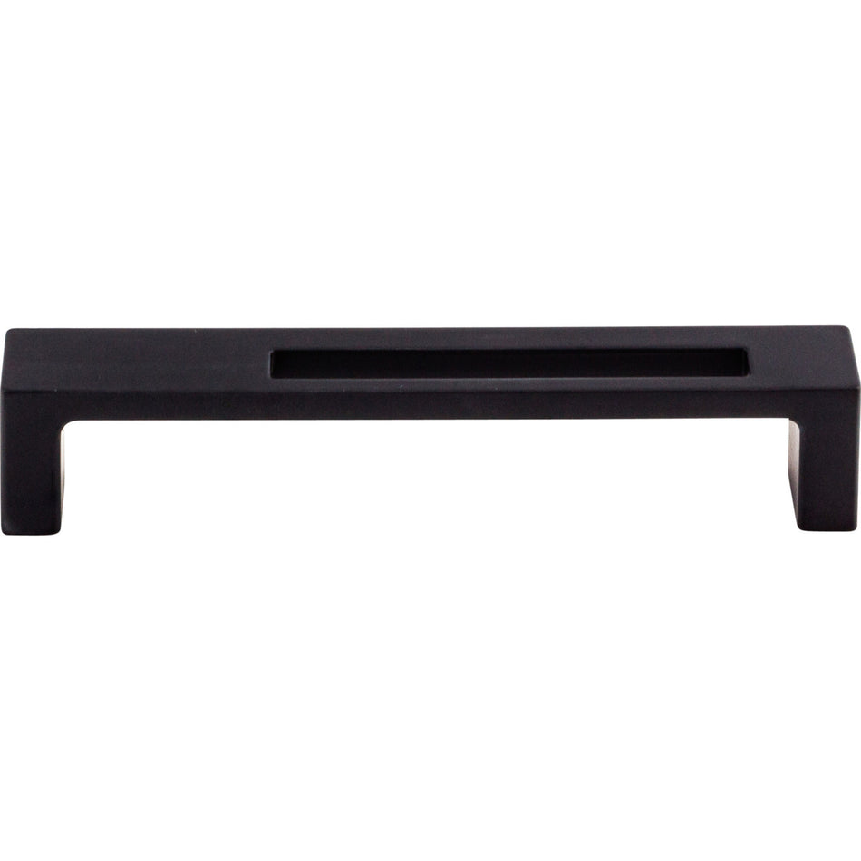 Top Knobs TK266BLK: 5" cc Modern Metro Slot Flat Bar Cabinet Pull - Flat Black