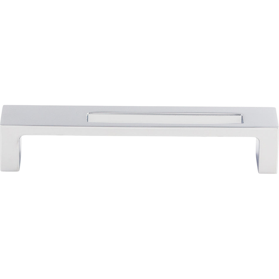 Top Knobs TK266PC: 5" cc Modern Metro Slot Flat Bar Cabinet Pull - Polished Chrome