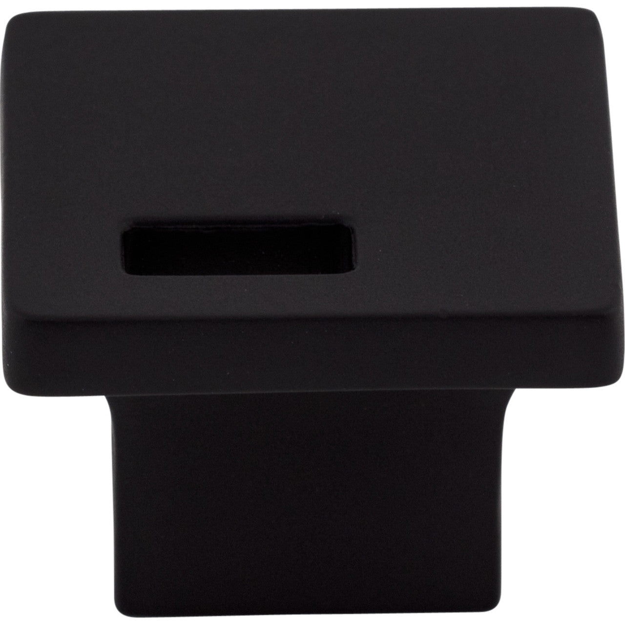 Top Knobs TK269BLK: 1-1/4" Modern Metro Slot Square Cabinet Knob - Flat Black
